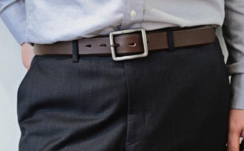 【Alt81】イタリア産皮革を使用したメンズベルト(サイズ：S、カラー：ブラック) ブラック S