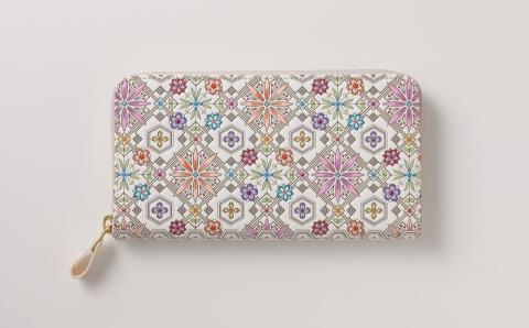 【浅草文庫】ラウンド長財布 花菱柄(カラー：ピンク) ピンク