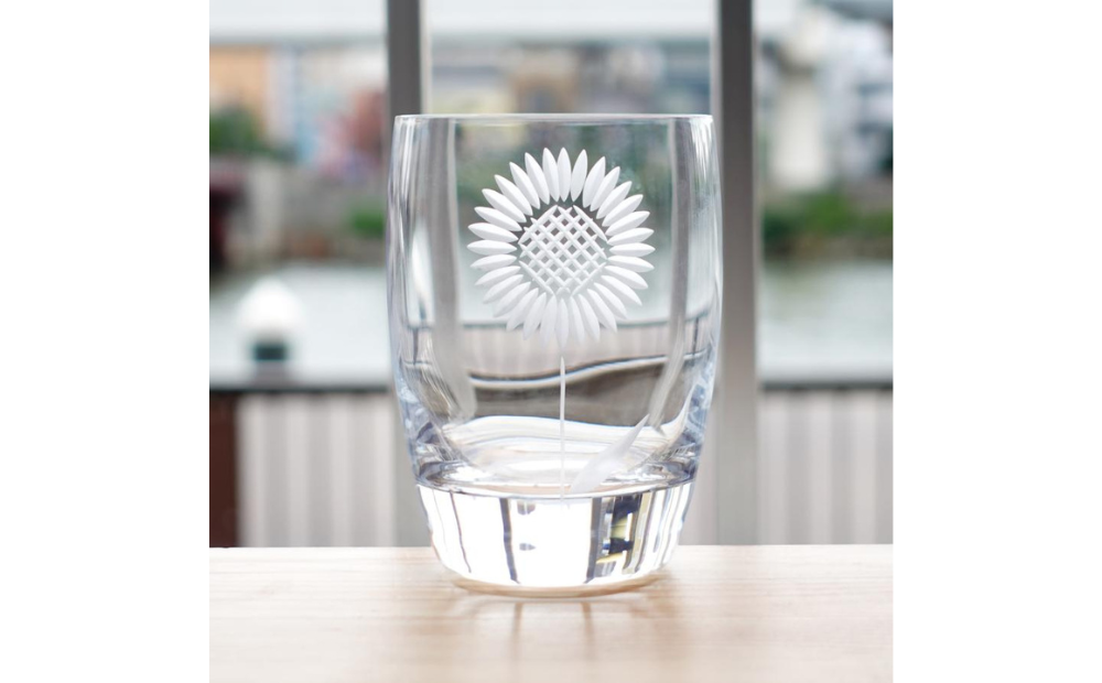 浅草切子 暮らしの硝子「ひまわり 521」化粧箱入り