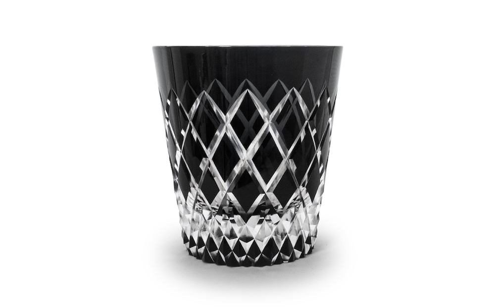 浅草切子 KANA KURITA「モノクロオールド ―矢来霰―」木箱入り