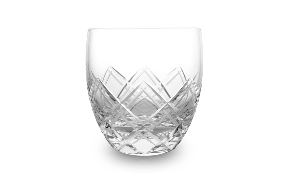 浅草切子 KANA KURITA「重ね矢来オールド 透き」木箱入り 透き