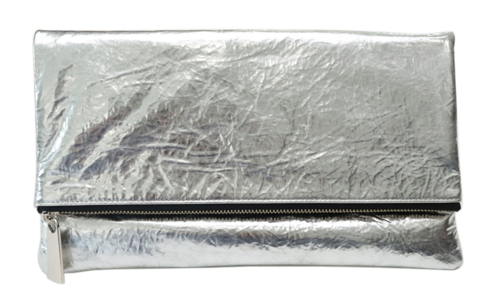 クラッチバッグ[ROXY] 伊 ROC PELLAM社のシープレザー使用(カラー：シルバー) シルバー