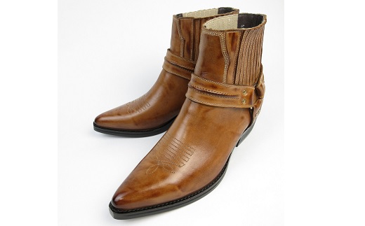 【浅草の靴】テキサスビレッジ 本革ウエスタンブーツ[5535](サイズ：25.0cm、カラー：キャメル) キャメル 25.0cm