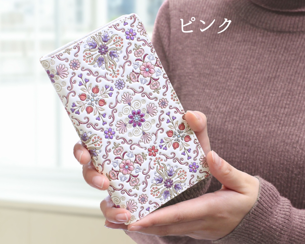 【浅草文庫】スマホケース オリエント柄(カラー：ピンク) ピンク