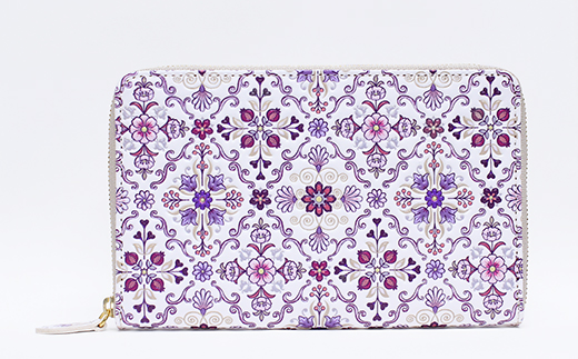 【浅草文庫】お薬手帳ポーチ〈オリエント柄〉(カラー：江戸紫) 江戸紫