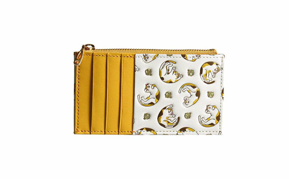 【浅草文庫】フラグメントケース〈猫柄〉(カラー：ミケ（黄色系）) ミケ（黄色系）