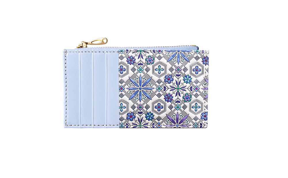 【浅草文庫】フラグメントケース〈花菱柄〉(カラー：ブルー) ブルー