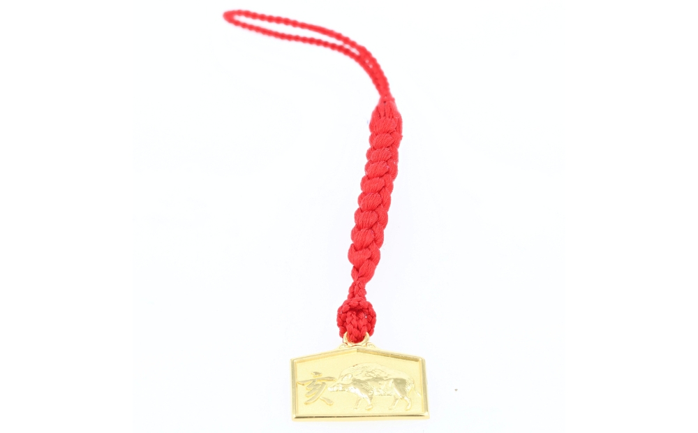 [K18] 干支絵馬根付 (12種) (柄：亥) 柄：亥