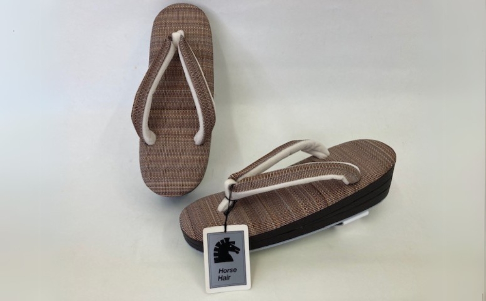 高級ホースヘアー和装草履【婦人】 (サイズ：M、カラー：ブラウン) ブラウン M