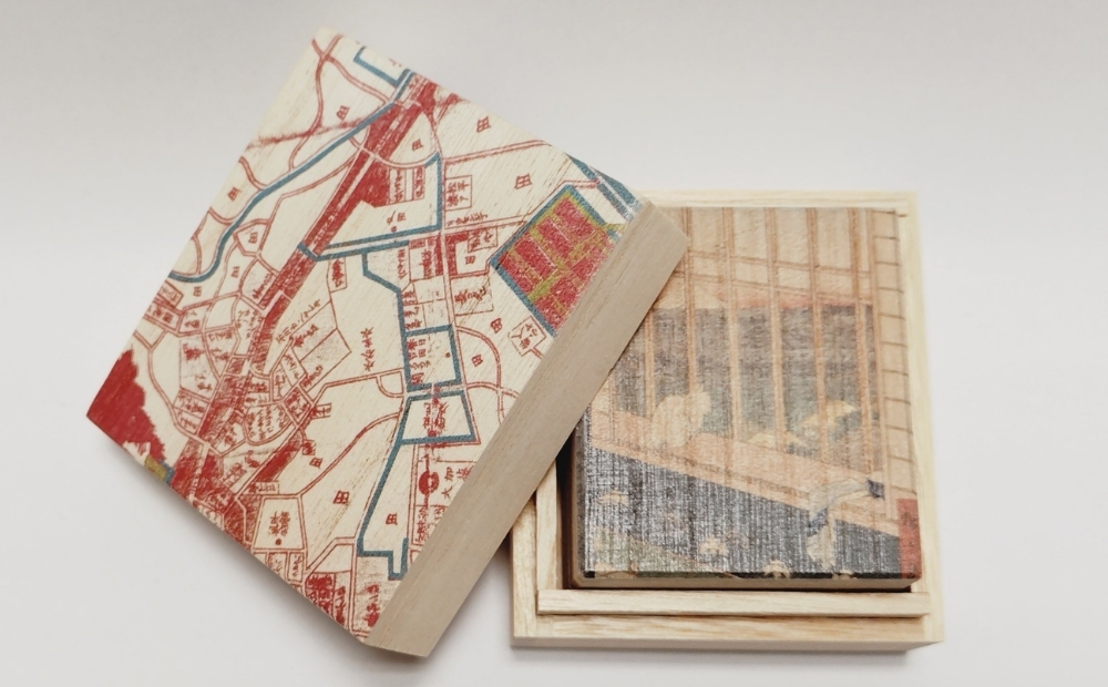 【桐箱(二重箱)】名所江戸水景 [(1)浅草田甫酉の町詣] 1ケ (カラー：ピンク) ピンク