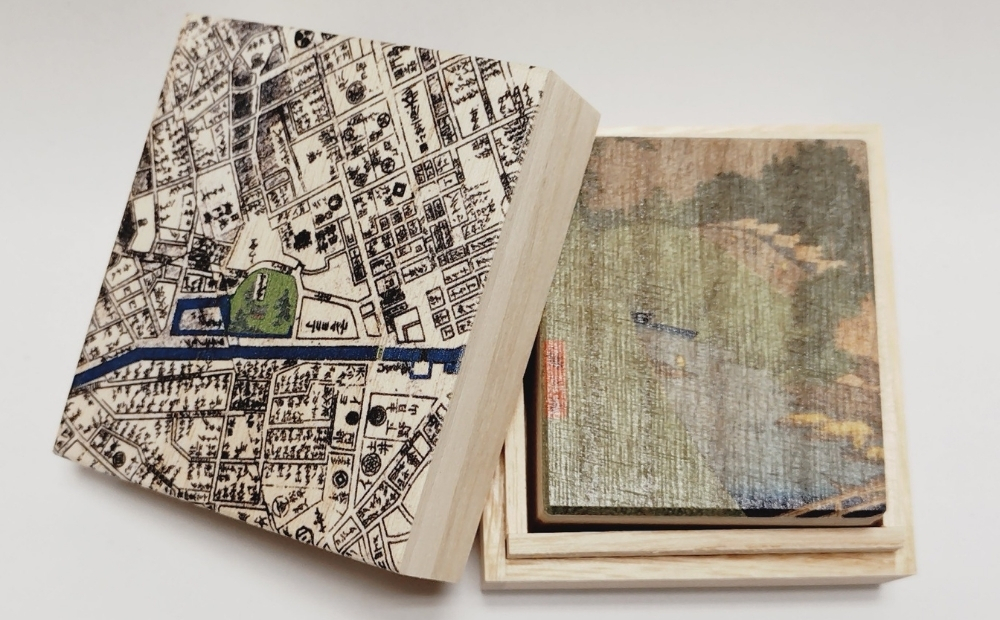 【桐箱(二重箱)】名所江戸水景 [(7)昌平橋聖堂 神田川] 1ケ (カラー：黒) 黒