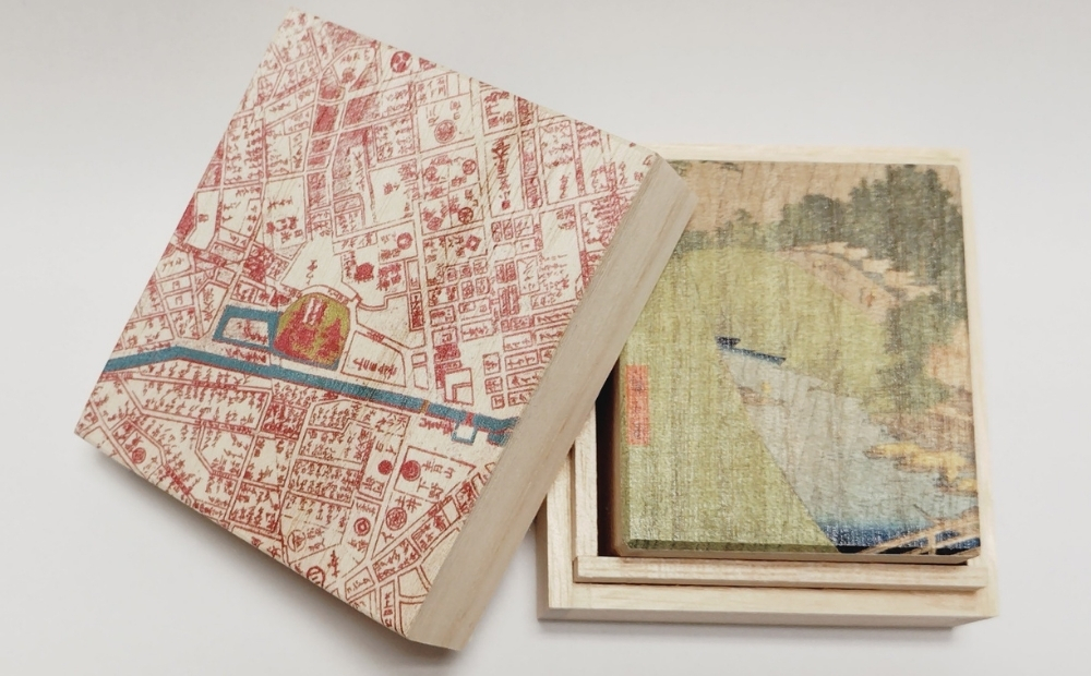 【桐箱(二重箱)】名所江戸水景 [(7)昌平橋聖堂 神田川] 1ケ (カラー：ピンク) ピンク