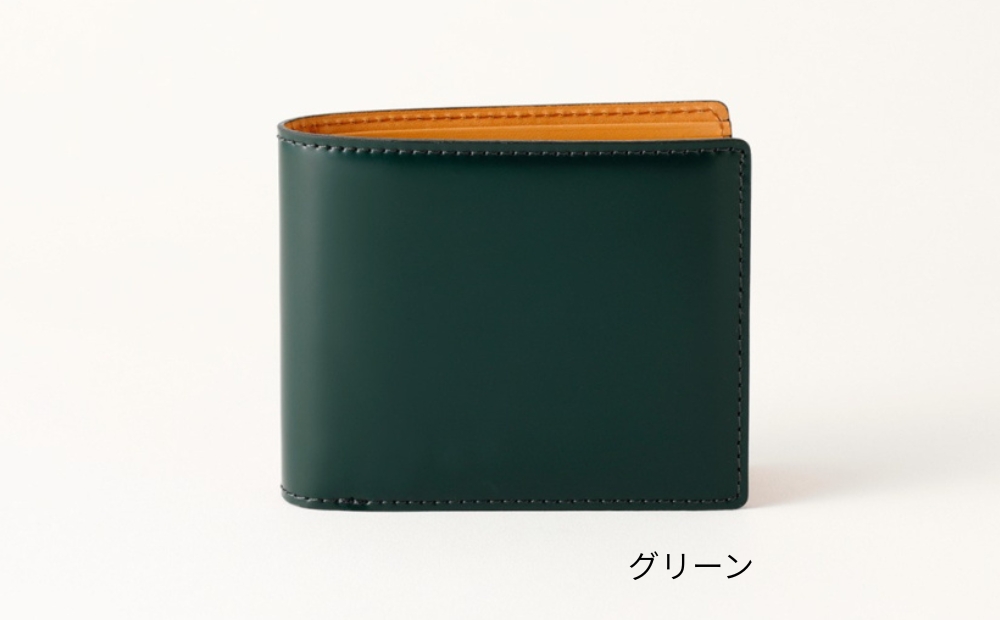 [bell la bell] コードバン 二つ折り財布（カラー：グリーン） グリーン