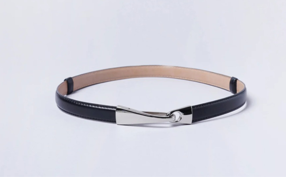 [bell la bell] シルバーバックルスライドベルト (カラー：ブラック) ブラック