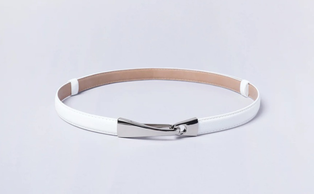 [bell la bell] シルバーバックルスライドベルト (カラー：ホワイト) ホワイト