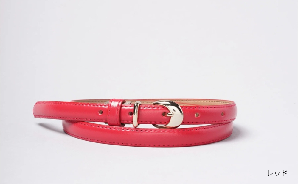 [bell la bell] レディース細ベルト (カラー：レッド) レッド