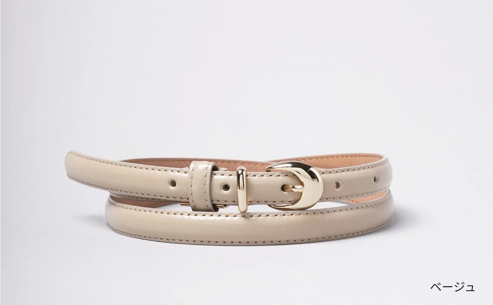 [bell la bell] レディース細ベルト (カラー：ベージュ) ベージュ