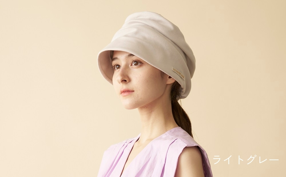 オーガニックコットン ベア天竺ハット＜脱がなくていい帽子＞ (カラー：ライトグレー、サイズ：S) ライトグレー S