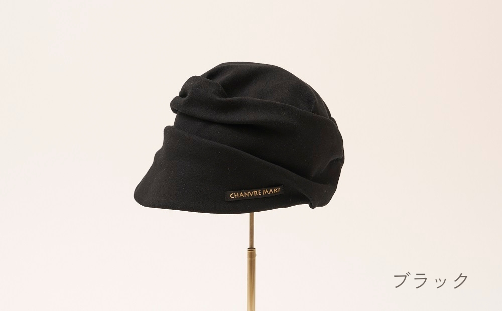 オーガニックコットン ベア天竺ハット＜脱がなくていい帽子＞ (カラー：ブラック、サイズ：M) ブラック M