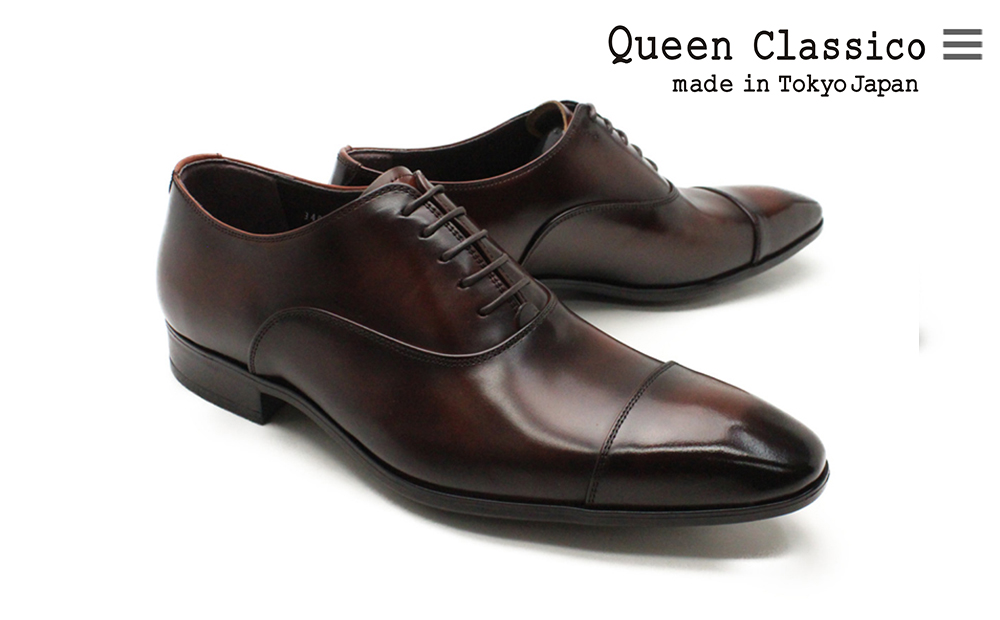 クインクラシコ 革靴 34001S〈ブラウン〉 (サイズ：25.5cm) 紳士靴 ビジネスシューズ ストレートチップ 牛革 フォーマル ブラウン 25.5cm