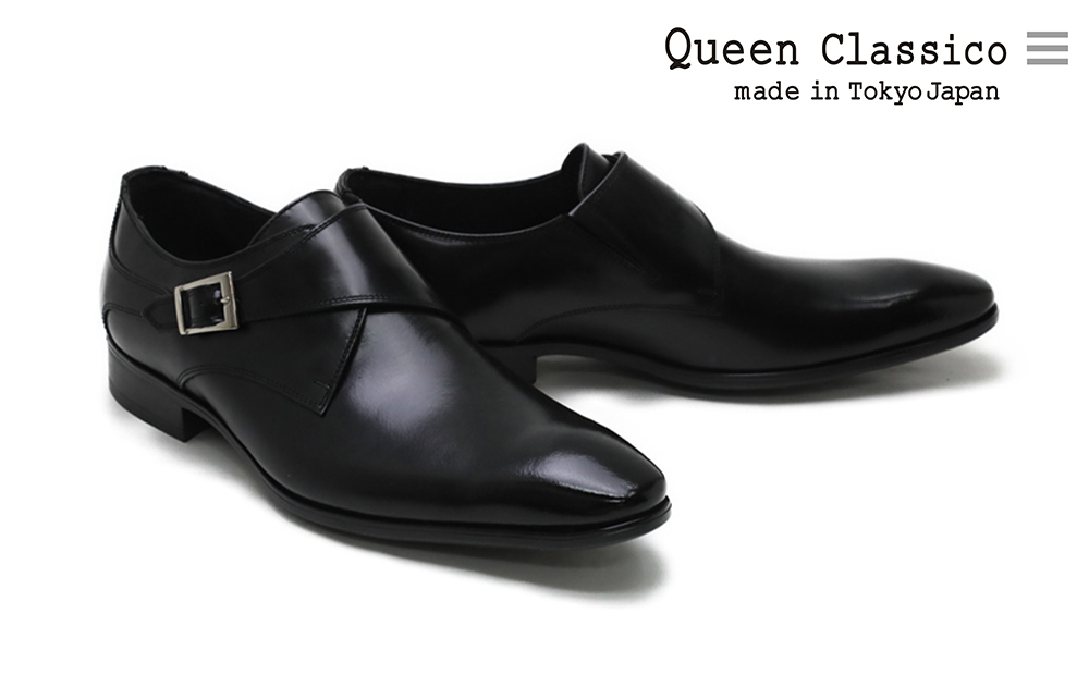 クインクラシコ 革靴 34003S〈ブラック〉 (サイズ：26.5cm) 紳士靴 ビジネスシューズ モンクストラップ 牛革 ブラック 26.5cm