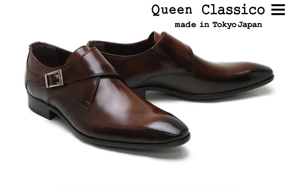 クインクラシコ 革靴 34003S〈ブラウン〉 (サイズ：27.0cm) 紳士靴 ビジネスシューズ モンクストラップ 牛革 ブラウン 27.0cm