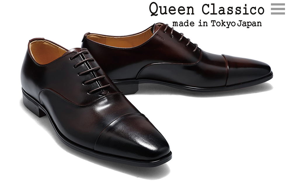 クインクラシコ 革靴 62001S〈ブラウン〉 (サイズ：26.5cm) 紳士靴 ビジネスシューズ ストレートチップ フォーマル 牛革 レベルソ仕上げ ブラウン 26.5cm