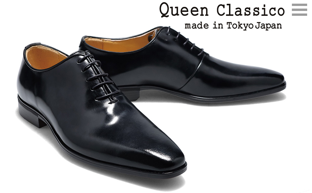 クインクラシコ 革靴 62003 (カラー：ブラック、サイズ：26.5cm) ビジネスシューズ 本革 ホールカット プレーントゥ 牛革 フォーマル ブラック 26.5cm