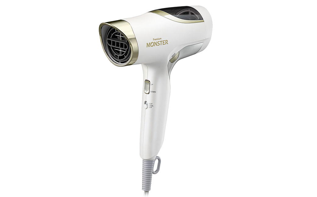 【KOIZUMI】ダブルファンドライヤー BLDCモデル MONSTER (カラー：ホワイト) | モンスター Wファン 大風量 速乾 スカルプ メンズ ホワイト