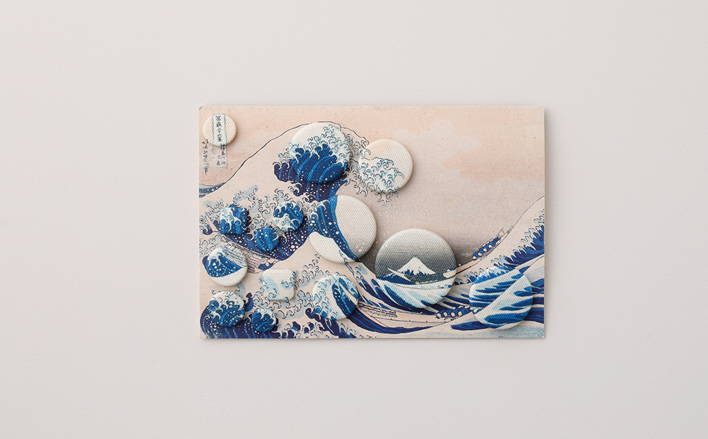 浮世絵くるみボタン 神奈川沖浪裏