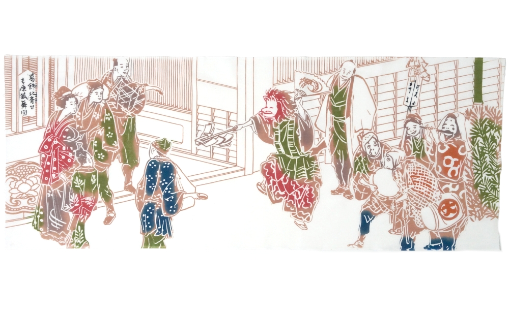 手ぬぐい「吉原狐舞」