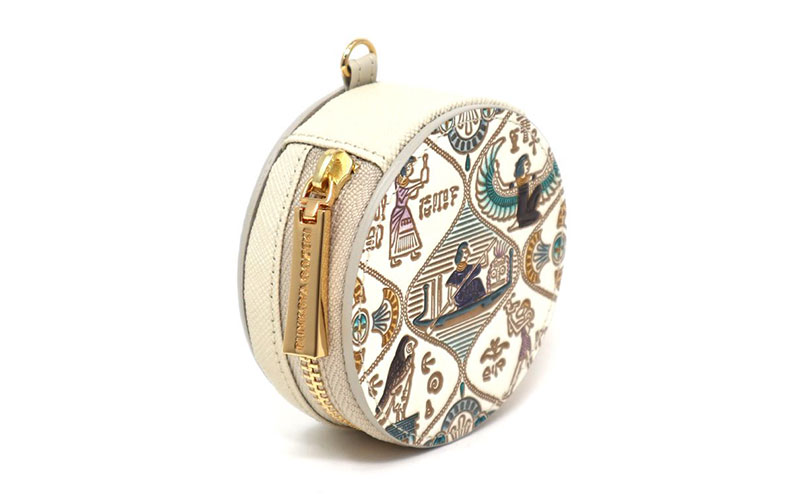 【文庫屋大関】マカロンポーチ エジプトNo.1【皮革工芸品】 ポーチ ミニポーチ 小物入れ アクセサリー入れ イヤホン入れ 収納 保管ケース 手のひらサイズ  本革 革 皮革 工芸品 工芸 雑貨 ギフト プレゼント 日本製 東京