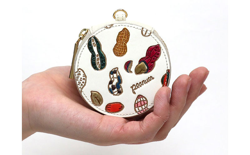 【文庫屋大関】マカロンポーチ ピーナッツ【皮革工芸品】 ポーチ ミニポーチ 小物入れ アクセサリー入れ イヤホン入れ 収納 保管ケース 手のひらサイズ  本革 革 皮革 工芸品 工芸 雑貨 ギフト プレゼント 日本製 東京