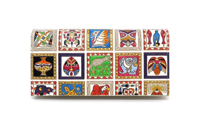 【文庫屋大関】束入れ アフリカ【皮革工芸品】 財布 お札 お札入れ 長財布 カード 小銭 牛革 手作り 日本製 墨田区 東京都