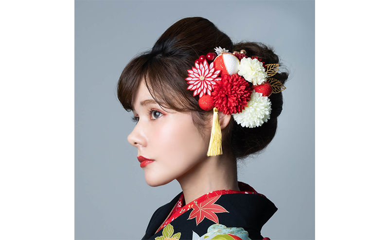 Arenca 百花八重菊 No.8356 髪飾り かんざし 花 和装 着物 ドレス 造花飾り ヘアアクセサリー フラワー 卒業式 卒園式 入園式 入学式 成人式 結婚式 東京 墨田区【紫】