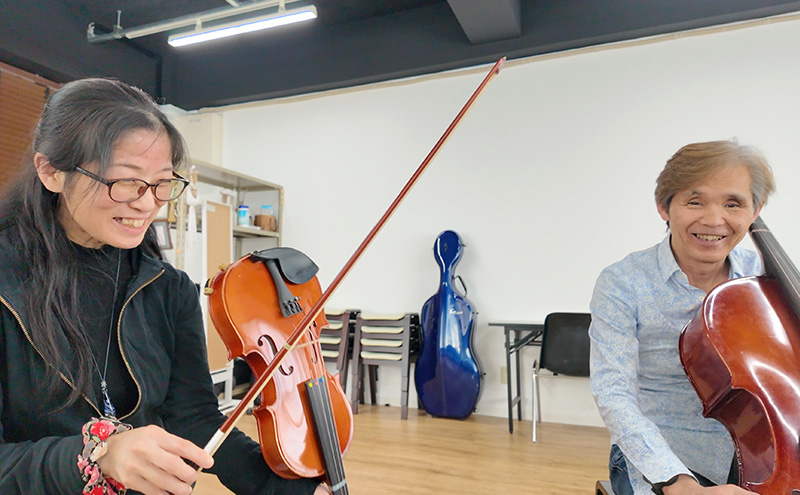 弦楽器体験1名（動画&写真撮影付き） ヴァイオリン バイオリン チェロ 弦楽器 体験 初心者 レッスン