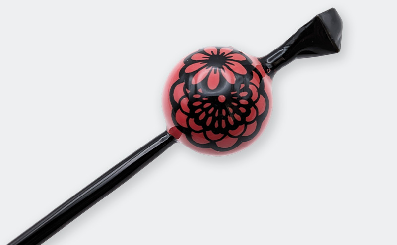 花文様玉かんざし（小） 一本ざし 一点物 浴衣 着物 和装 髪飾り ヘアアクセサリー プレゼント 贈り物 ギフト【ピンク】