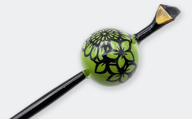 花文様玉かんざし（小） 一本ざし 一点物 浴衣 着物 和装 髪飾り ヘアアクセサリー プレゼント 贈り物 ギフト【ピンク】