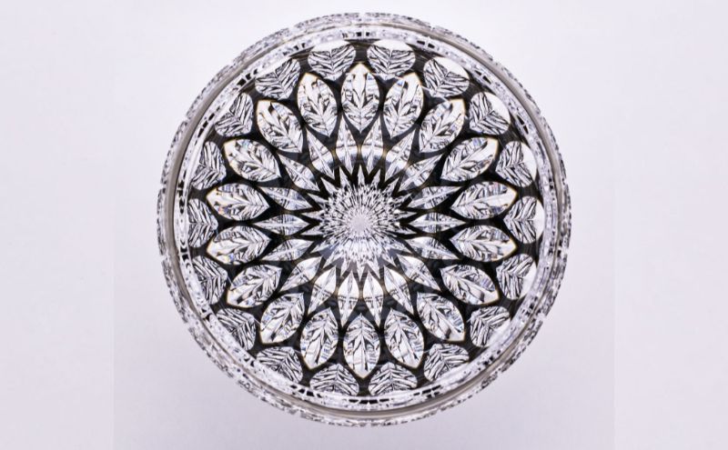 江戸切子 ロックグラス 蓮華（青墨） 切子グラス ギフト プレゼント 東京都 大田区