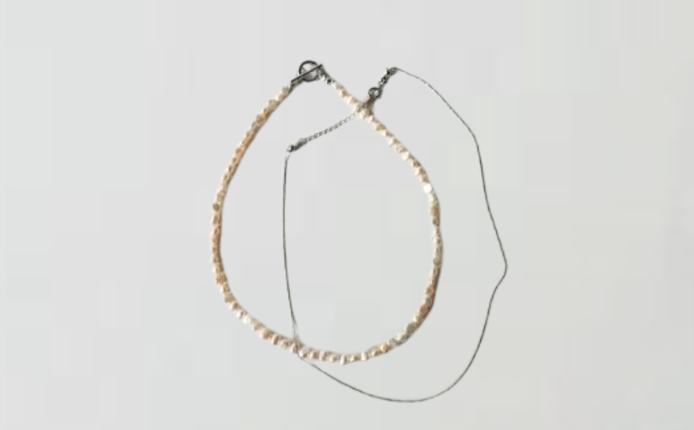 【LENERAオリジナルネックレス2本セット】pearl pomp necklace(set)/silver 【079006】