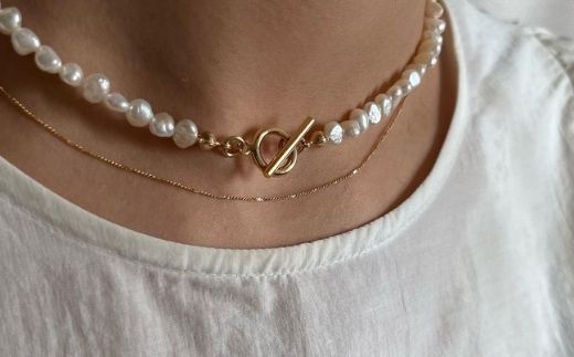 【LENERAオリジナルネックレス2本セット】pearl pomp necklace(set)/silver 【079006】