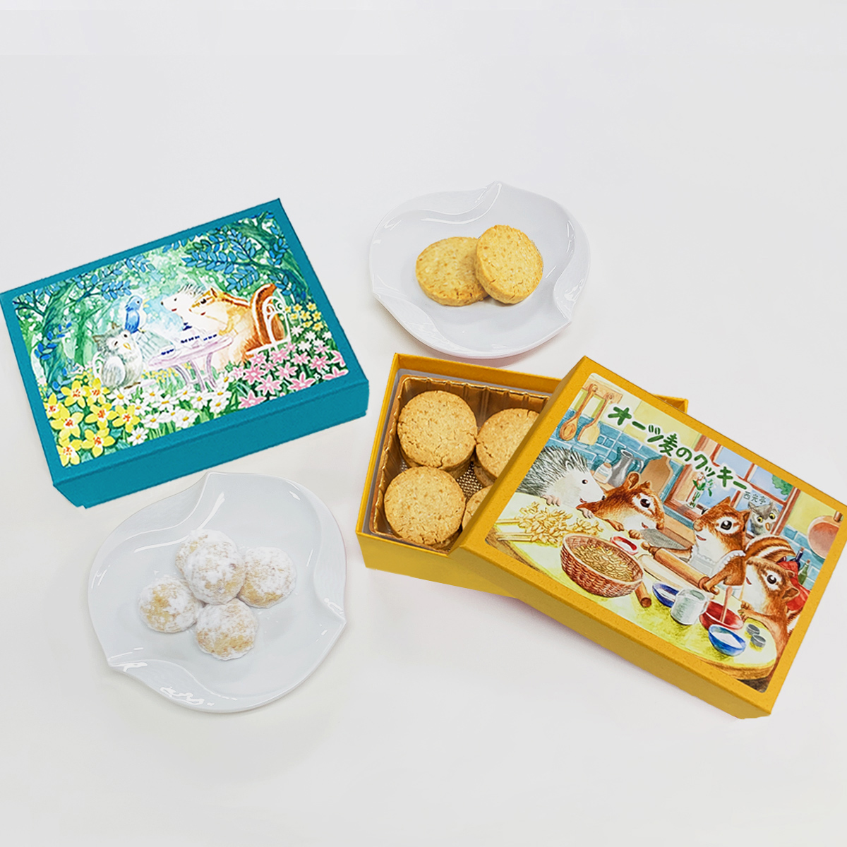 	[西光亭]くるみのクッキー＆オーツ麦クッキー（各1個／お渡し用のお手提げ袋2袋付）