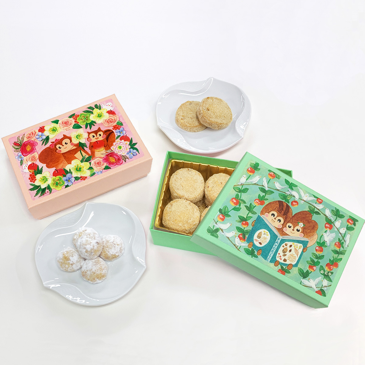 [西光亭]くるみのクッキー＆ヘーゼルナッツクッキー（各1個／お渡し用のお手提げ袋2袋付）