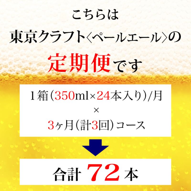 【定期便 3ヶ月】 東京クラフト ペールエール 350ml 缶 24本 ビール サントリー【ギフト 贈り物 お歳暮 お正月 お年賀 お中元 父の日 自宅用 バーベキュー 送料無料 東京都 府中市＜ 沖縄・離島配送不可＞」】A-000-T3 【定期便 3ヶ月】 東京クラフト ペールエール 350ml 缶 24本