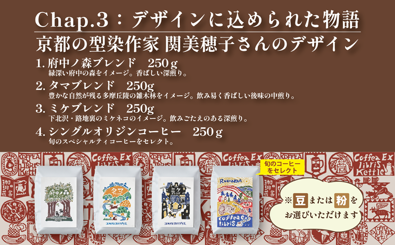 COFFEA EXLIBRIS スペシャルティコーヒー 250ｇ×4種セット【コーヒー粉】 コーヒー粉