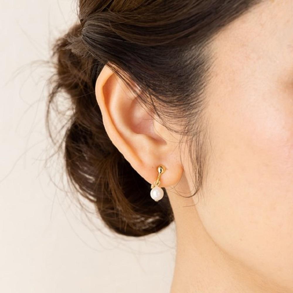 あこや本真珠イヤリングゴールドカラー（濱ノ雫）両耳用 1個（1ペア）