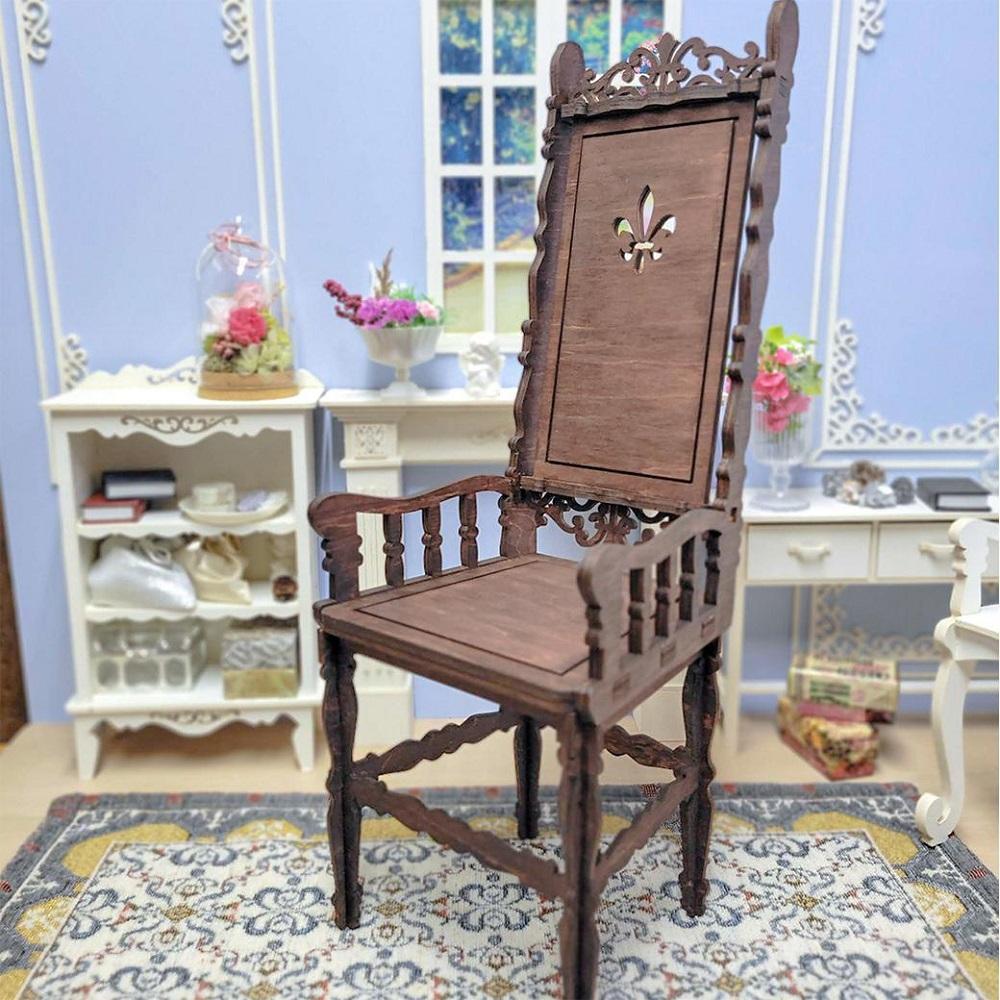 50cm～60cmドール 用ハイバックチェア（茶）