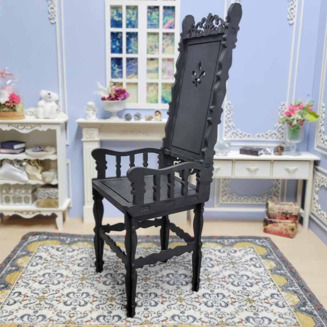 50cm～60cmドール 用ハイバックチェア（黒）