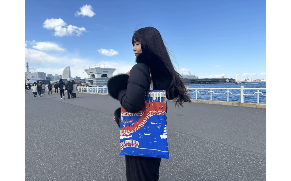 【横浜柄】横浜捺染で染色したトートバッグ