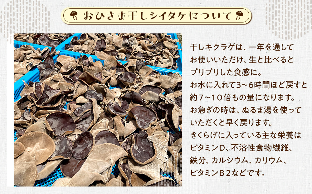 永島農園　おひさま干しキクラゲ70ｇ入り袋 ×2袋